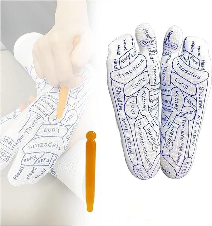Acupressure Reflexology Socks (PACK OF 4 SOCKS + 2 STICKS)