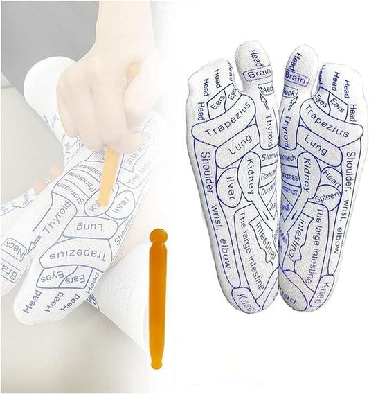 Acupressure Reflexology Socks (PACK OF 4 SOCKS + 2 STICKS)