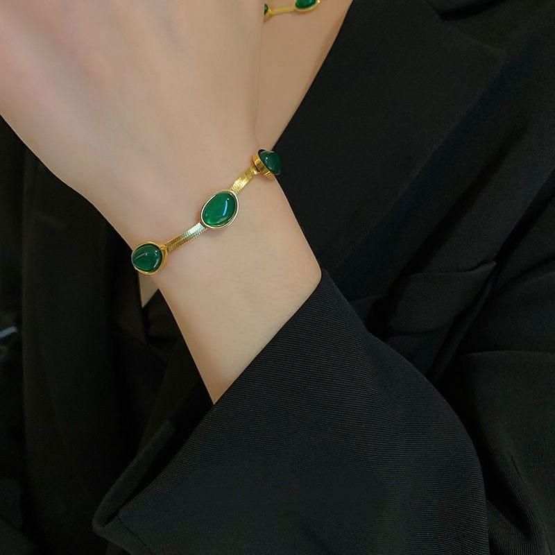 European Pearl Crystal Set (Bracelet + Necklace)