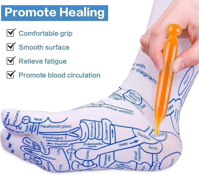 Acupressure Reflexology Socks (PACK OF 4 SOCKS + 2 STICKS)