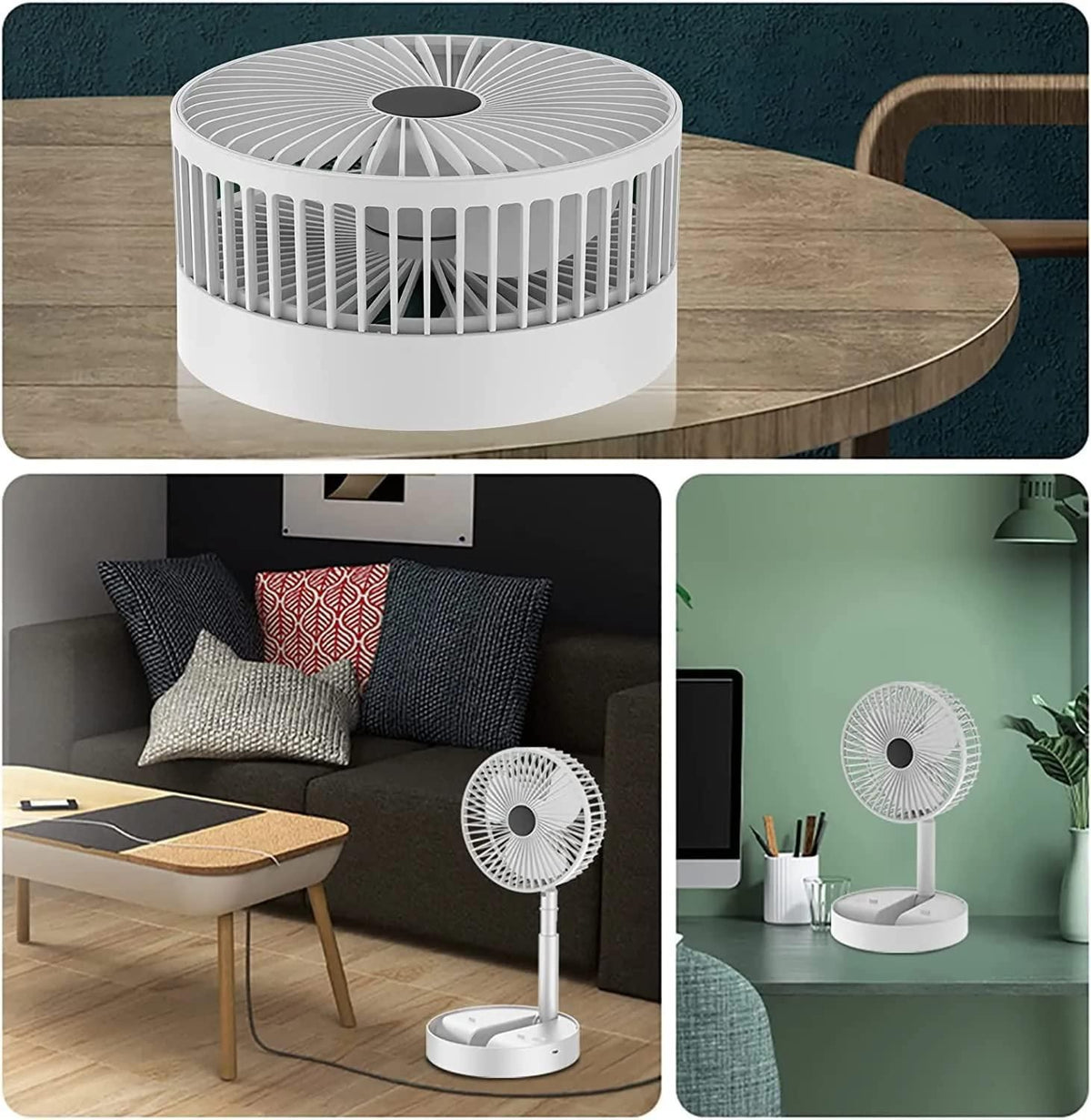 Powerful Rechargeable Table Fan (BUY 1 GET 1 FREE)