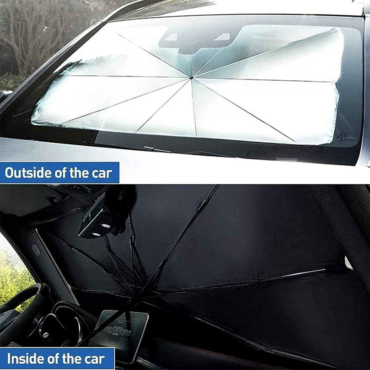 Car Windshield Sun Shade Umbrella -(Heat Insulation Protection) for Auto Windshield Covers Most Cars
