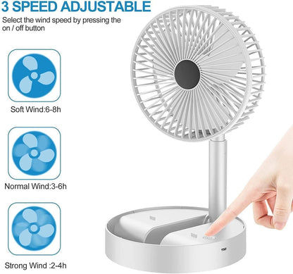 Powerful Rechargeable Table Fan (BUY 1 GET 1 FREE)