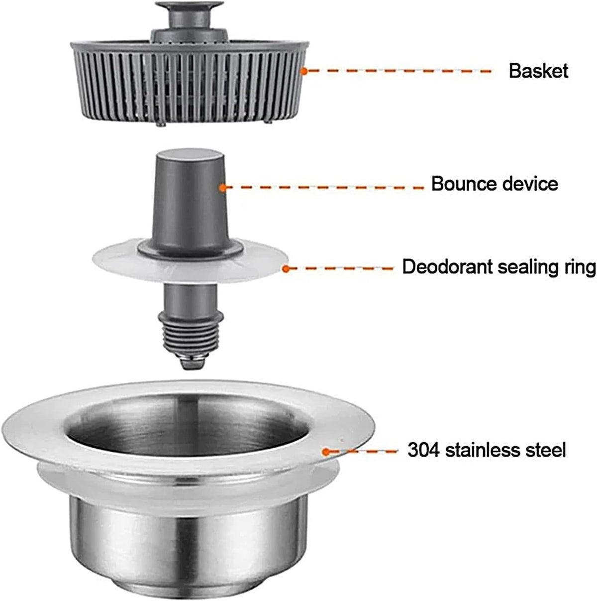 Sink Drain Strainer Stainless Steel