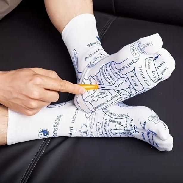 Acupressure Reflexology Socks (PACK OF 4 SOCKS + 2 STICKS)