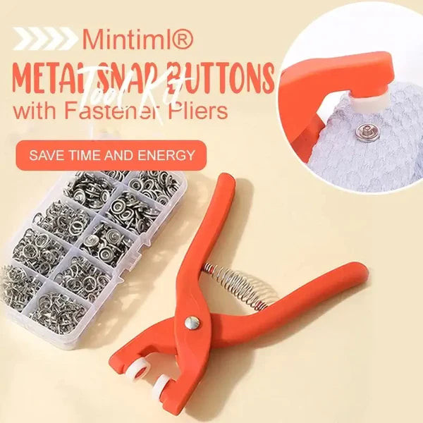 Metal Snap Buttons - With Fastener Pliers Tool Kit