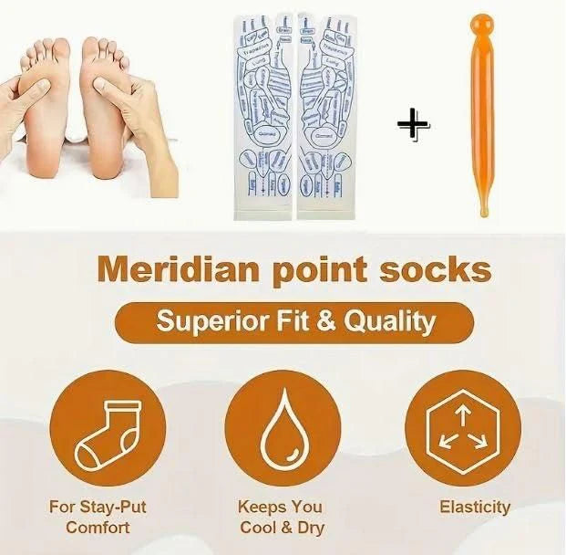 Acupressure Reflexology Socks (PACK OF 4 SOCKS + 2 STICKS)