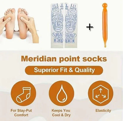 Acupressure Reflexology Socks (PACK OF 4 SOCKS + 2 STICKS)