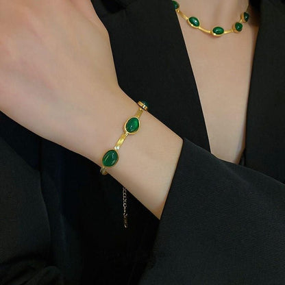 European Pearl Crystal Set (Bracelet + Necklace)