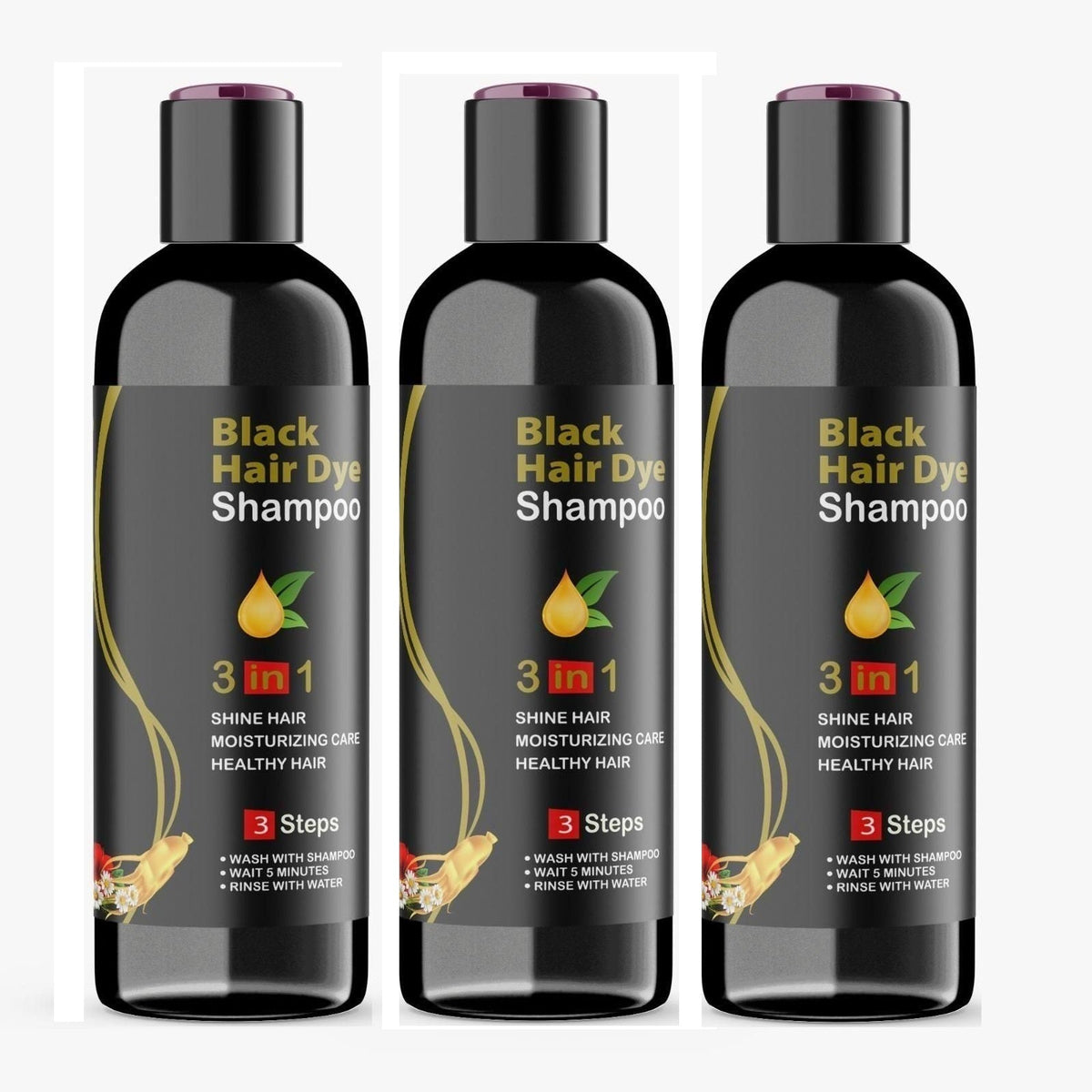 Black Hair Shampoo (Pack of 3)
