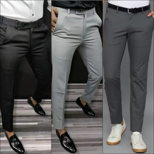 Lycra Blend Trouser (Pack of 3) - SPRING OFFER
