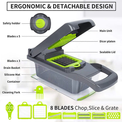 MultiPurpose 12 In 1 - Vegetable And Fruit Chopper/Slicer