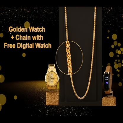 Ultimate Combo (Analog Watch, Chain & Digital Smart Watch)