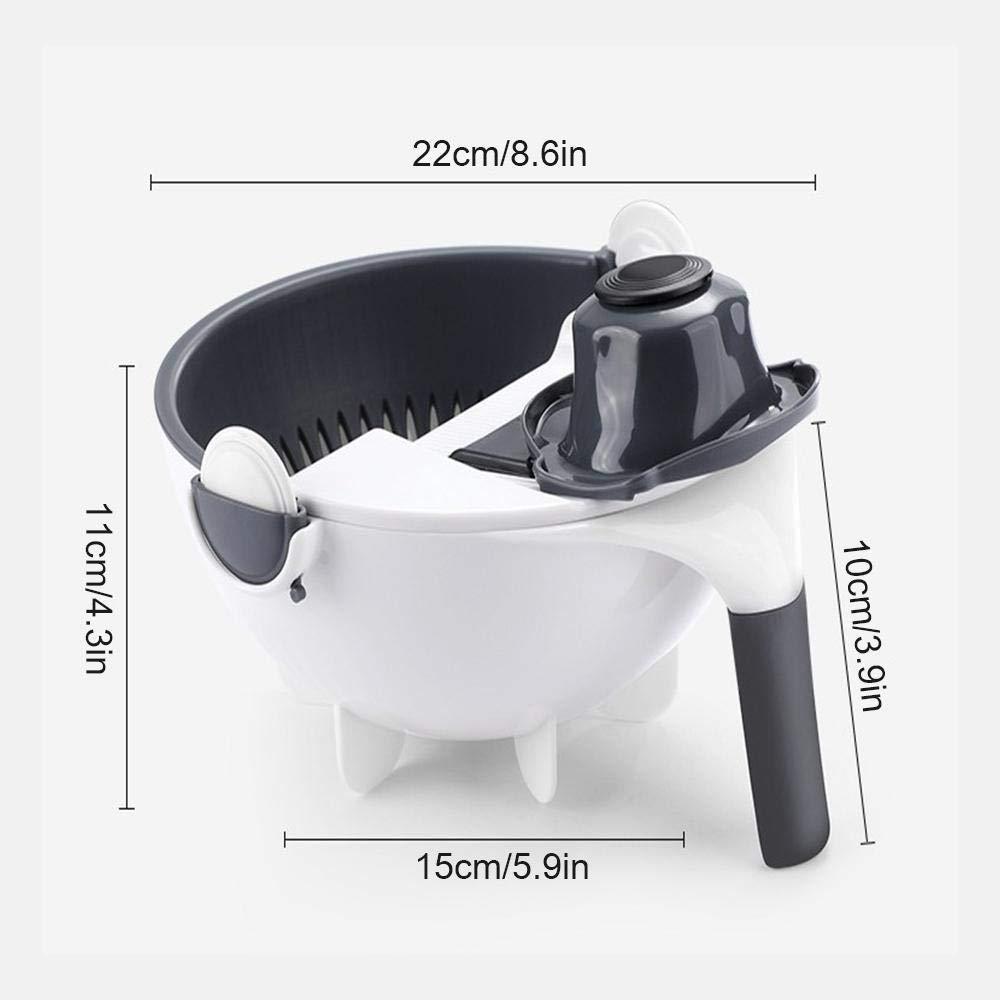 9-in-1 Rotating Vegetable cutter with Drain Basket
