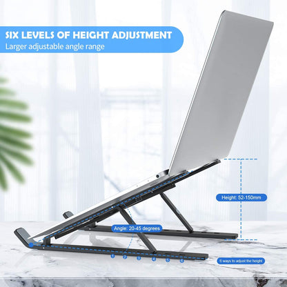 Adjustable Laptop Stand Holder with Built-in Foldable Legs