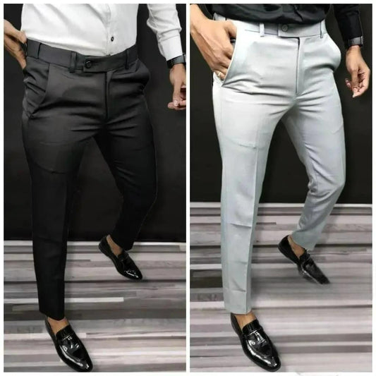Lycra Blend Trouser (Pack of 2) - DIWALI OFFER